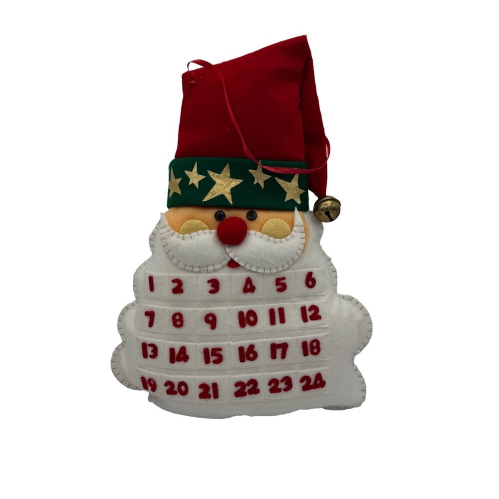 Santa Claus Felt Advent Calendar With Bell & Star Hat Design